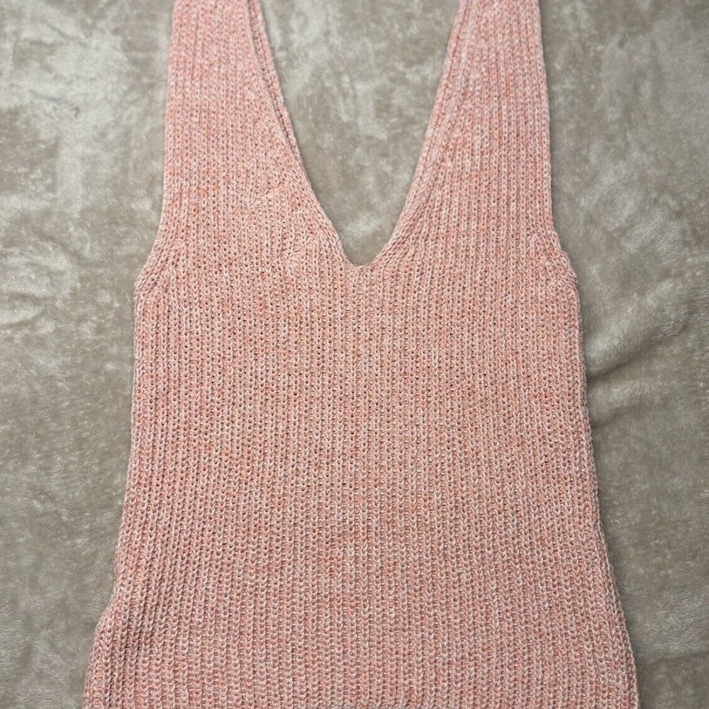 Juicy Couture Cropped Pink Cami Sweater V Neck Size Small - Picture 4 of 9